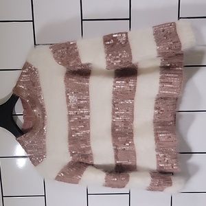 Soft Striped Sequined Sweater